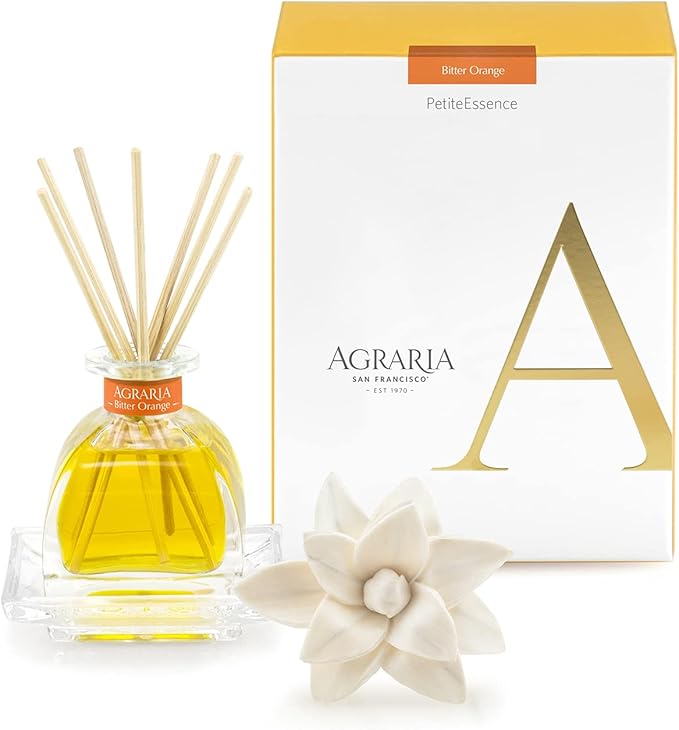 AGRARIA PetiteEssence Flower and Reed Diffuser Set, Hand Crafted Sola Flower Botanical Home Fragrance Set, Scented Oil Gift for All Occasions AgrariaHome