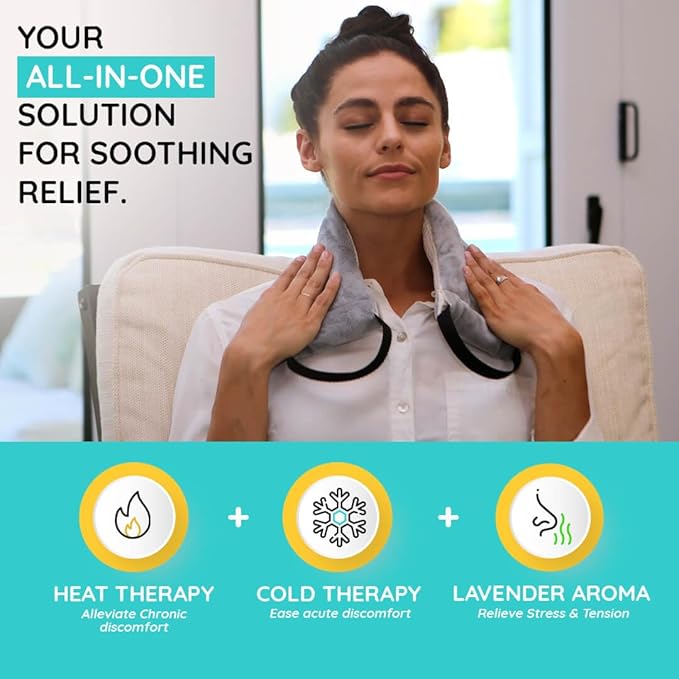 Versatile Microwavable Heating Pads for Neck Pain Relief, Back Pain, and Shoulder Pain Relief - Microwave Heating Pad for Cramps and Muscle Relief, Hot and Cold Reusable Pad - 1 Pack HPSolutions