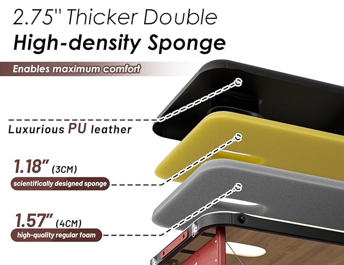 CLORIS 84" Professional Massage Table Portable 2 Folding Lightweight Facial Salon Spa Tattoo Bed Height Adjustable with Carrying Bag & Wooden Leg Hold Up to 1100LBS Black CLORIS-Direct