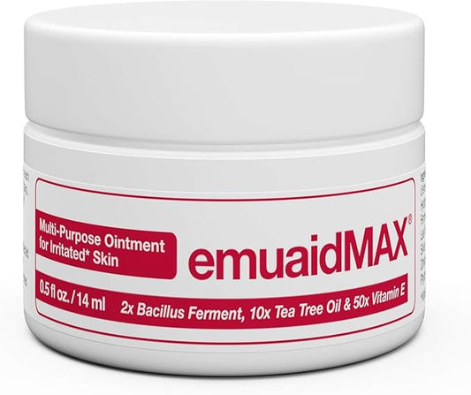 emuaid EMUAIDMAX Ointment for Itchy Skin, Maximum Strength Treatment for Athlete's Foot, Psoriasis, Jock Itch, Rash, Eczema, Cold Sores, Blisters, and Yeast Infection, 0.5oz EMUAID
