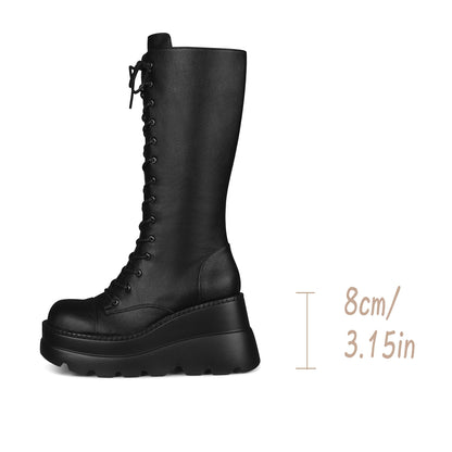 Minimalist Platform Lace-Up Boots