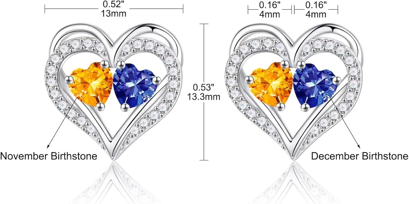 Iefil Christmas Gifts for Women Wife - 925 Sterling Silver Birthstone Earrings, Anniversary Birthday Gifts for Women Wife Girlfriend Mom IEFIL