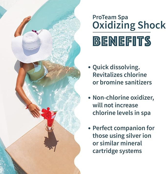 ProTeam Non-Chlorine Spa Shock for Hot Tub – Fast-Acting Oxidizing Shock Treatment, Clears Cloudy Water & Eliminates Odors – Made in USA, 5 lb + SplashWiz Care e-Book SplashWiz%E2%84%A2