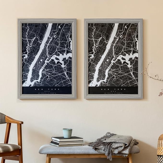 KTKDE 5x7 Picture Frame Set of 3,Grey Wooded Shatter Resistant Glass, Vertical & Horizontal Wall Hanging for Wall or Tapletop Display,Studio Gallery Photo Frame for Photos, Posters & Art Prints KTKDE