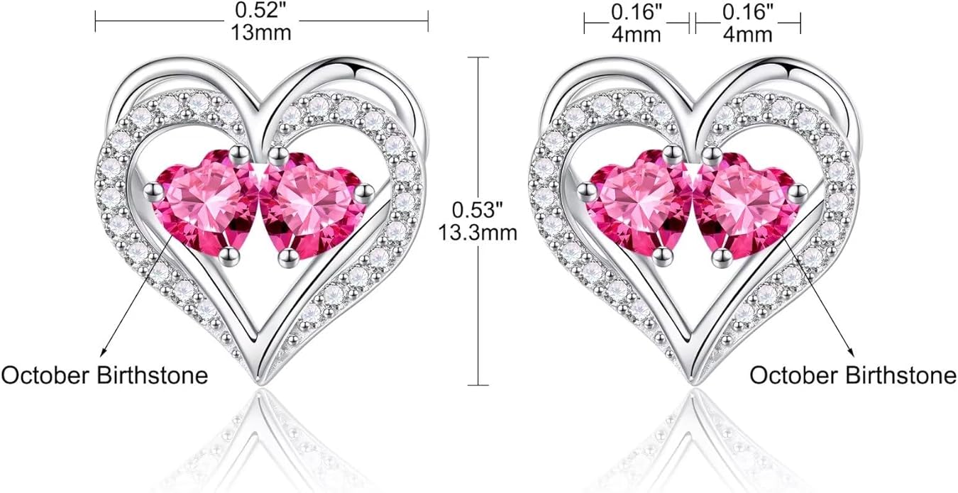 Iefil Christmas Gifts for Women Wife - 925 Sterling Silver Birthstone Earrings, Anniversary Birthday Gifts for Women Wife Girlfriend Mom IEFIL