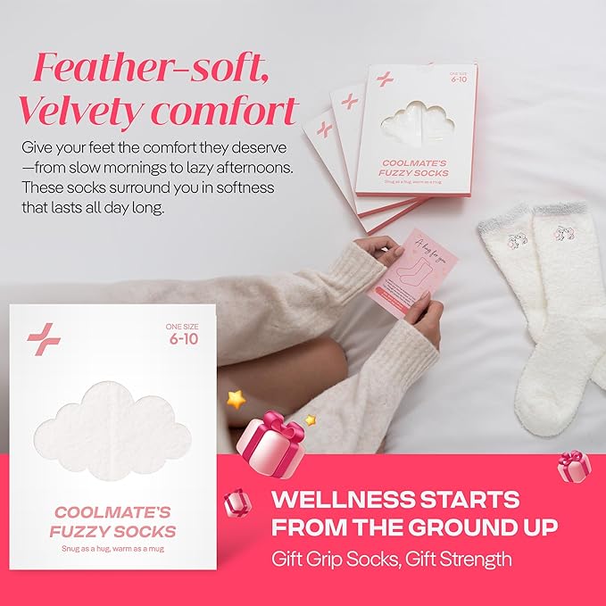 CoolMate GLOBAL Fuzzy Socks for Women Christmas Gift Box, Cozy, Soft, Stocking Stuffers, Comfy Cloud-Like Socks for Spa,Home CoolmateGlobal