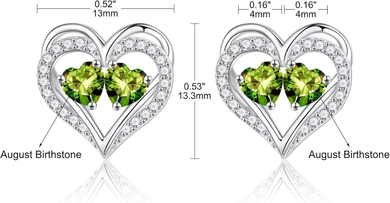 Iefil Christmas Gifts for Women Wife - 925 Sterling Silver Birthstone Earrings, Anniversary Birthday Gifts for Women Wife Girlfriend Mom IEFIL