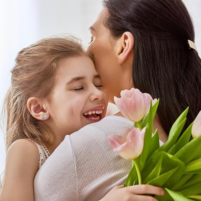 Iefil 925 Sterling Silver Birthstone Earrings for Women - Anniversary Valentines Day Gifts for Her, Mothers Day Birthday Gifts for Women Wife Mom Daughter IEFIL