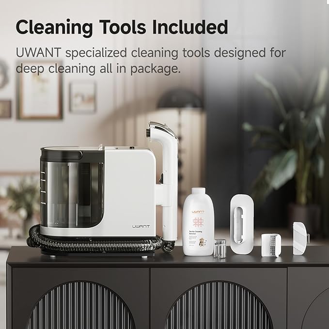 uwant Portable Carpet Cleaner 18Kpa Powerful Suction Upholstery Cleaner Machine for Pet, Spot Cleaner with Specialty Tools for Car, Couch, Rug, Sofa, Furniture (Small 18Kpa Suction) UWANT