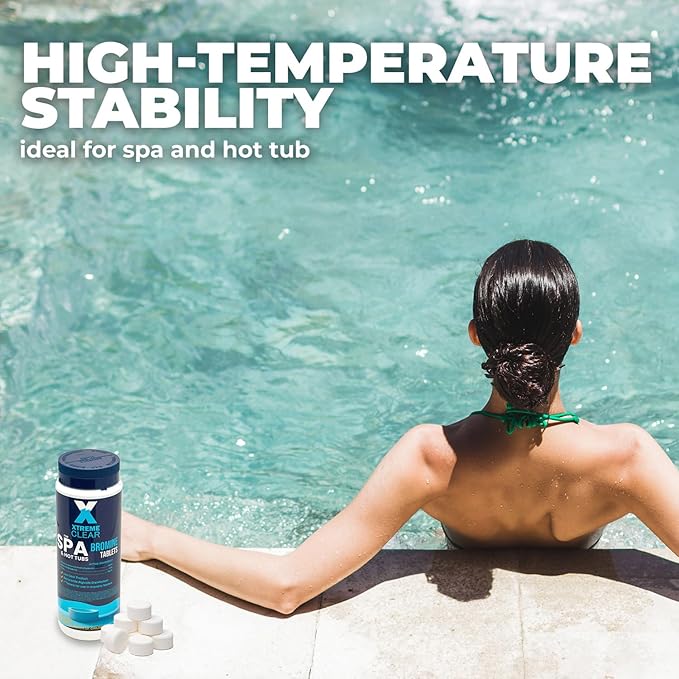 Xtremeclear Bromine Tablets for Spa & Hot Tub 3Lbs (1.5lbs Each Bottle), 1-Inch Tablets, NSF/ANSI 60 Certified, Long-Lasting Sanitizer for Clean Water XtremepowerUS