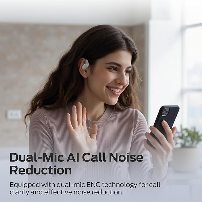 Monster Open Ear AC326 Headphones, Bluetooth 6.0 Wireless Earbuds with Dual-Mic Clear Calls, Air Conduction Headphones with Ear Hooks, Spatial Audio, Snug Fit, 35H Playtime, IPX5 for Sports, White Monster