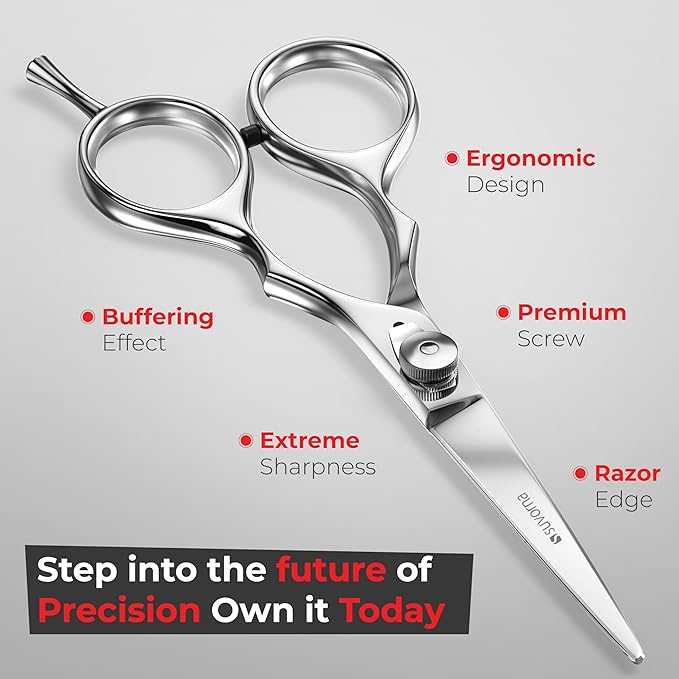 Suvorna Hair Scissors Professional - Barber Shears for Hair Cutting - Extremely Sharp Razor Edge Hair Cutting Scissors to Cut Hair - 6.5" Japanese Stainless Steel Hair Shears for Women and Men Suvorna-beautifuleveryday