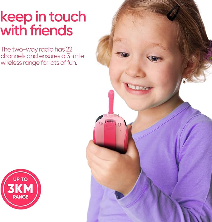 Walkie Talkies for Kids Rechargeable Toys for Ages 5-7 Boys Girls, 22 Channels 2 Way Radio Toy Christmas Birthday Gifts for Girls Boys Ages 3-12 Camping Hiking Outdoor Easter Basket Stuffers HPROMOT