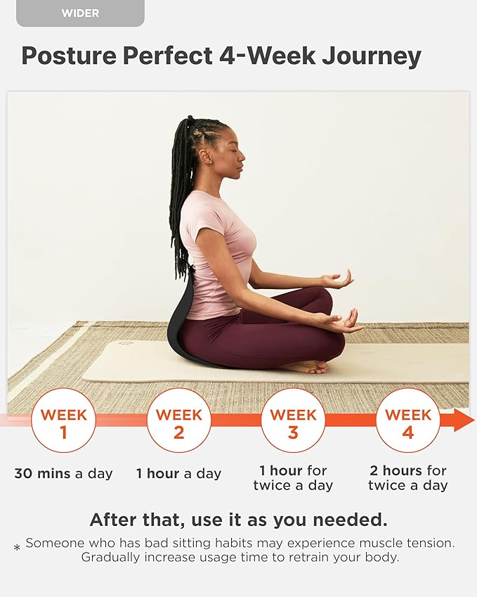 Curble Wider(Standard Wide) – Ergonomic Lower Back Support, Lumbar Support Back Posture Corrector for Low Back Pain Relief, Perfect for Home Office Desk Chair, and Floor Seat, Patented (Black) curble