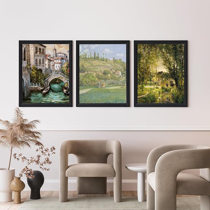 KTKDE 5x7 Picture Frame Set of 3,Black Wooded Shatter Resistant Glass, Vertical & Horizontal Wall Hanging for Wall or Tapletop Display,Studio Gallery Photo Frame for Photos, Posters & Art Prints KTKDE