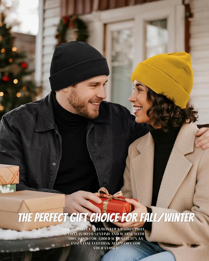 Winter Fleece Lined Beanie for Men Women, 100% Cotton Knit Thick Warm Beanies Hat, Cuffed Fisherman Hats Ski Skull Cap Simapu