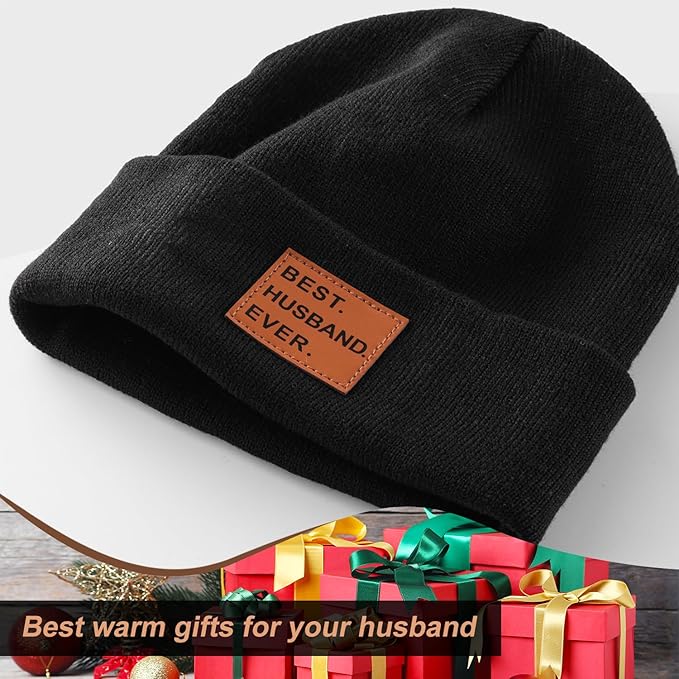 Valentines Day Gifts for Him, Husband Valentines Day Gifts, Best Husband Ever Mens Beanie Black Falidem