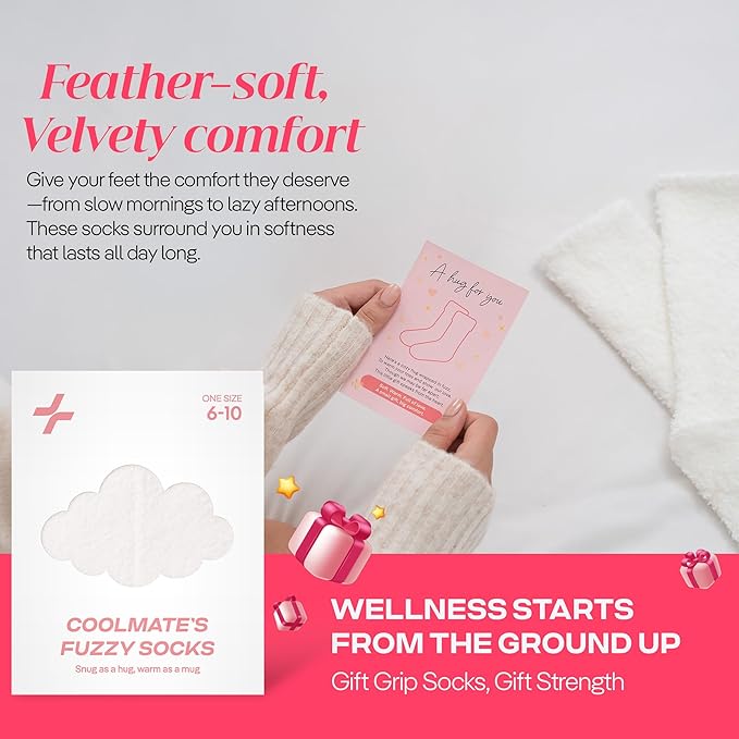 CoolMate GLOBAL Fuzzy Socks for Women Christmas Gift Box, Cozy, Soft, Stocking Stuffers, Comfy Cloud-Like Socks for Spa,Home CoolmateGlobal