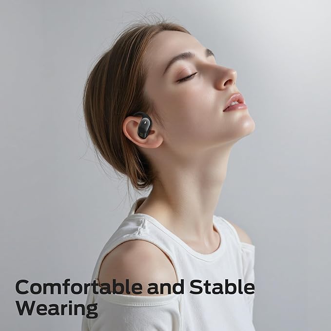 Monster Open Ear AC326 Headphones, Bluetooth 6.0 Wireless Earbuds with Dual-Mic Clear Calls, Air Conduction Headphones with Ear Hooks, Spatial Audio, Snug Fit, 35H Playtime, IPX5 for Sports, Black Monster