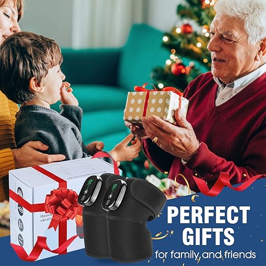 MOAJAZA Knee Massager with Heat and Vibration, Heating Pad for Knee Shoulder Elbow, Heated Knee Brace for Arthritis with Massage MOAJAZA