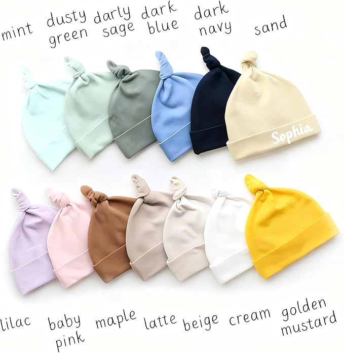 Personalized Baby Beanie Winter Pom Hat, Custom Name Knit Beanie for Infant Toddler Boys Girls 5-36 Months Soft Kick Boosters