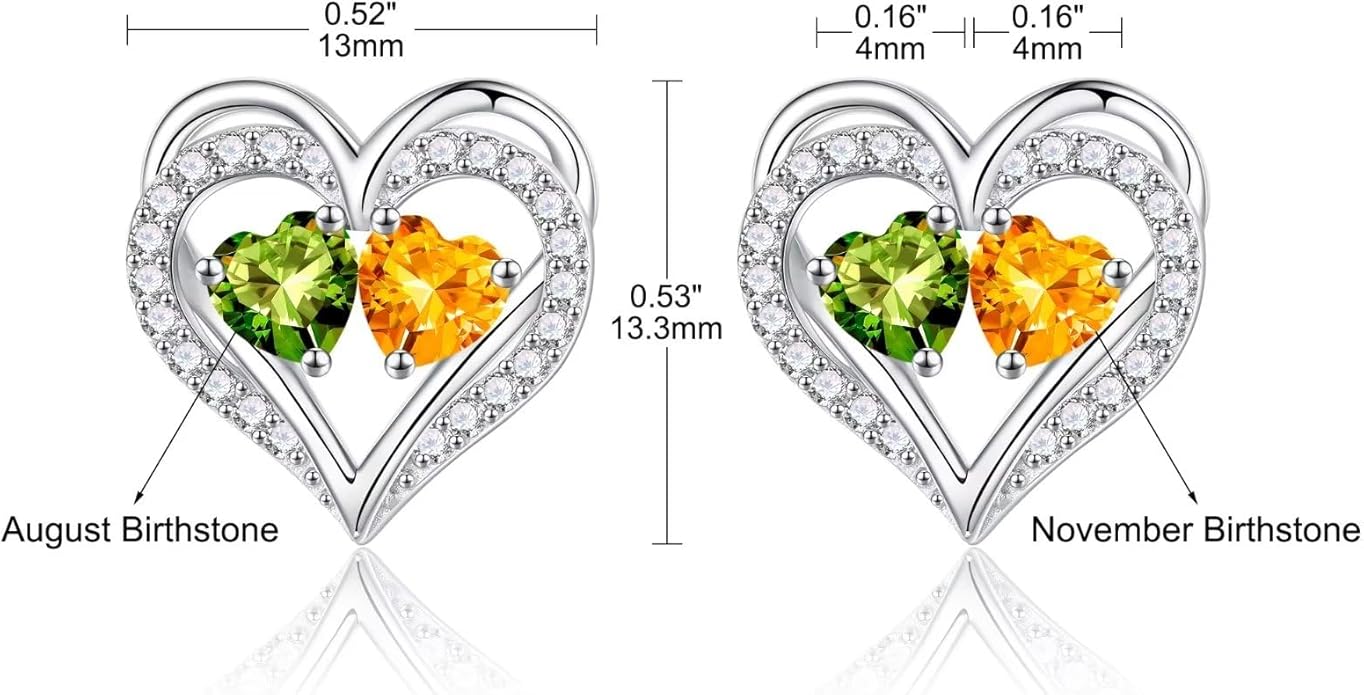 Iefil Christmas Gifts for Women Wife - 925 Sterling Silver Birthstone Earrings, Anniversary Birthday Gifts for Women Wife Girlfriend Mom IEFIL