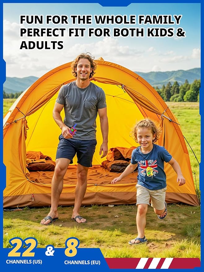 Walkie Talkies for Kids Rechargeable, Long Range 2 Way Radio, Outdoor Camping Games Toy Birthday Xmas Gift for Boys Age 7-12, 2 Pack Inspireyes