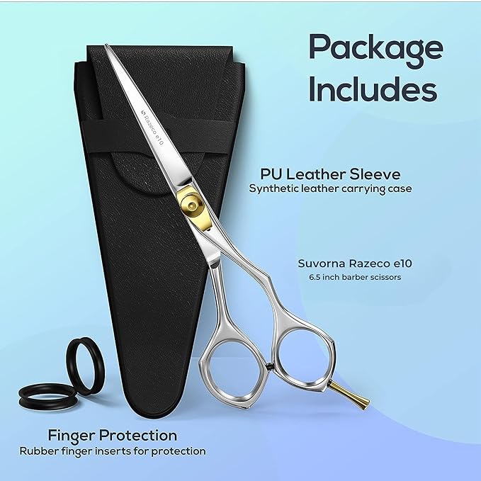 Suvorna Hair Cutting Scissors for Professionals, Barbers - Hair Shears for Cutting, Trimming, Grooming, Precision - Extremely Sharp Razor Edge - Made With 6.5" Japanese Stainless Steel for Men, Women. Suvorna-beautifuleveryday