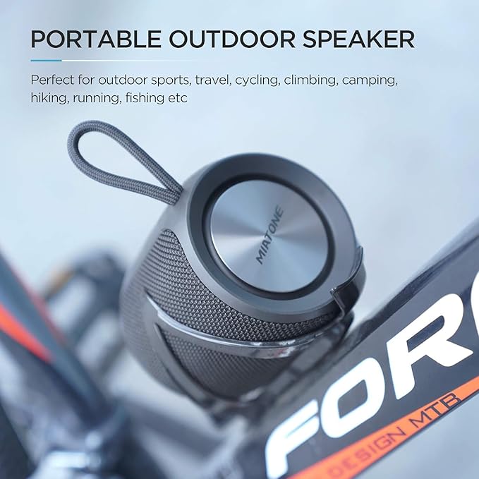 MIATONE QBOX - 16W Bluetooth Speaker IP67 Waterproof Speaker with Deep Bass, Portable Speakers for Beach Camping Accessories, Gifts for Men Fathers Him - Black Miatone