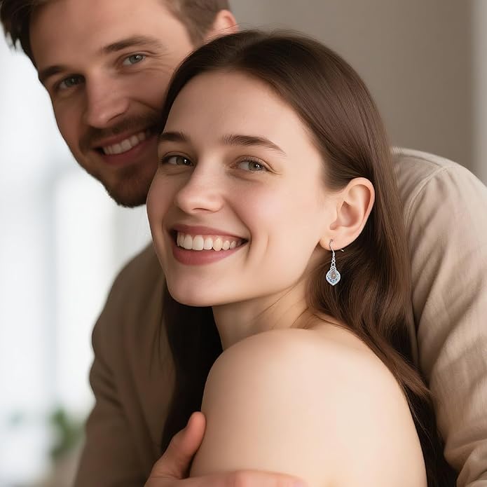 YFN Filigree Moonstone Dragonfly Earrings Sterling Silver Teardrop Bohemian Irish Celtic Knot Drop Dangle Earrings Abalone Shell Jewelry Gifts for Women YFN