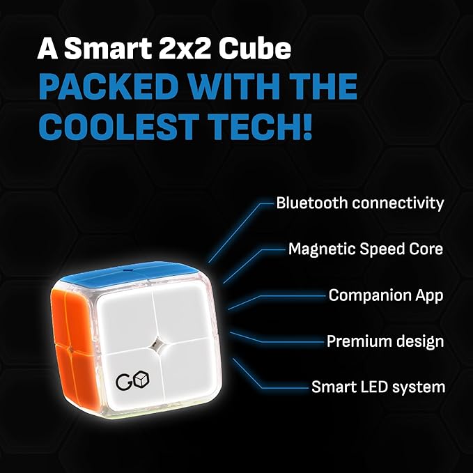 GoCube 2x2 - The First Ever 2x2 Connected Cube That Allows You to Learn How to Solve The Cube! App-Enabled STEM Puzzle That Fits All Ages and Capabilities. Free App. Particula