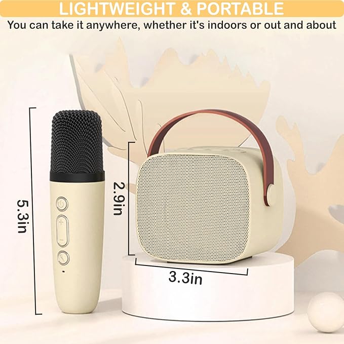 Mini Karaoke Machine for Kids Adults, Mini Portable Bluetooth Karaoke Speaker with 1 Wireless Mics and LED Lights for Kids Adults, Christmas Birthday Gifts Toys for Girls Boys Family Home Party Darkant