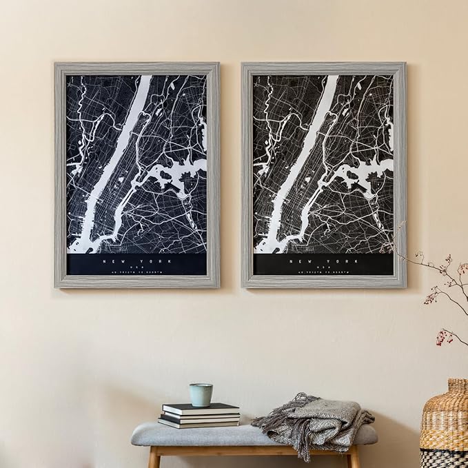 KTKDE 12x16 Picture Frame Set of 3,Grey Wooded Shatter Resistant Glass, Vertical & Horizontal Wall Hanging for Wall Display,Studio Gallery Photo Frame for Photos, Posters & Art Prints KTKDE