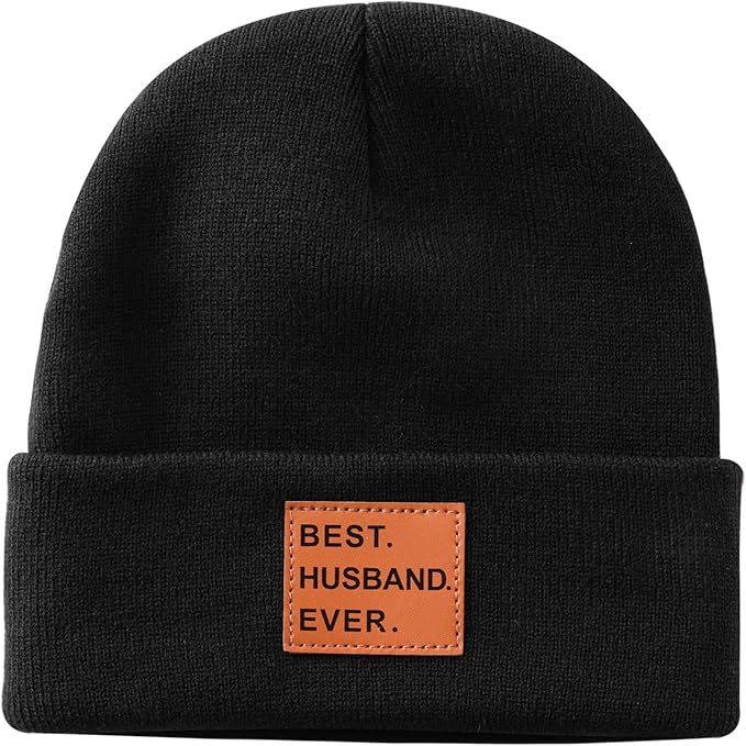 Valentines Day Gifts for Him, Husband Valentines Day Gifts, Best Husband Ever Mens Beanie Black Falidem