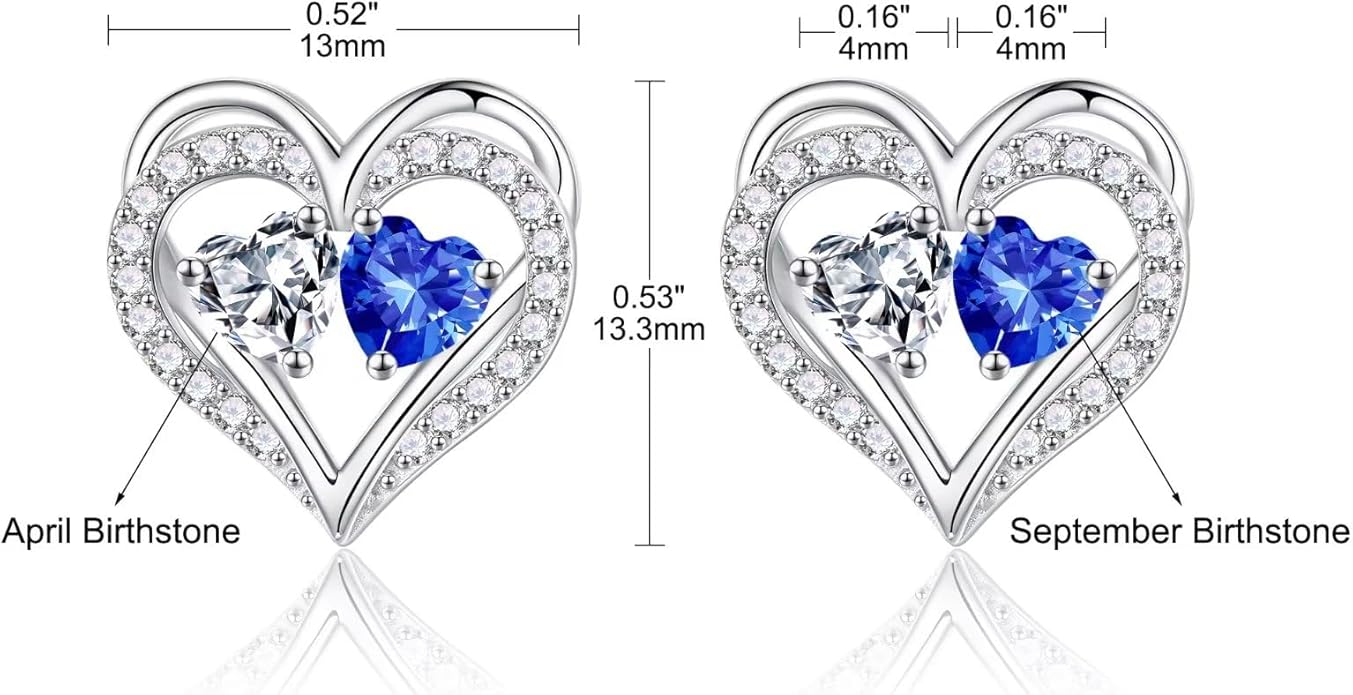 Iefil Christmas Gifts for Women Wife - 925 Sterling Silver Birthstone Earrings, Anniversary Birthday Gifts for Women Wife Girlfriend Mom IEFIL