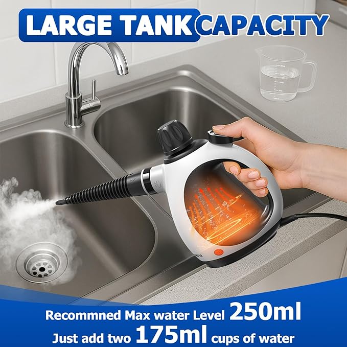 Handheld Steam Cleaner - High Pressure Steam Cleaner for Home, Multi-functional Cleaning Tools for Kitchen, Bathroom, Couch, Car. Portable Steamer Makes Housework Easier. Kick Boosters