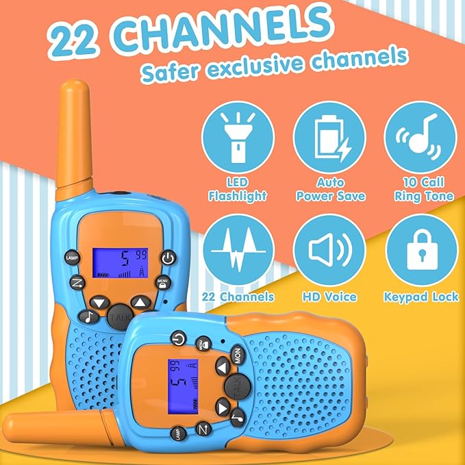 Selieve Toys for 3-12 Year Old Boys Girls, Walkie Talkies for Kids 22 Channels 2 Way Radio Toy with Backlit LCD Flashlight, 3 Miles Range for Outside, Camping, Hiking Selieve