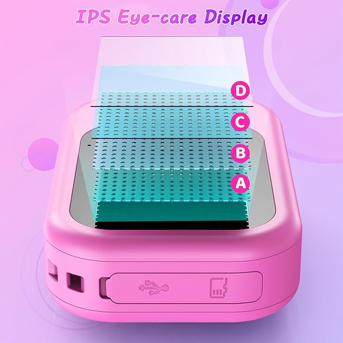 Kids Waterproof Camera, 1080P HD Underwater Digital Camera for Kids Aged 3-12, IP68 Swimming & Snorkeling Toy, ABS Plastic, 32GB Card, Birthday Gift for Children Boys Girls, Pink Kick Boosters