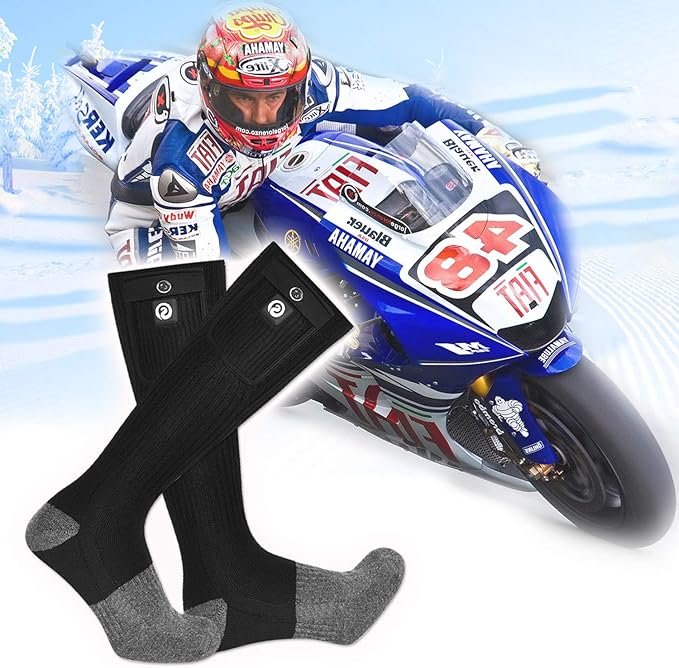 SNOW DEER Heated Socks,Electric Rechargeable Battery Heating Foot Warmer for Men Women,Winter Ski Hunting Camping Hiking Riding Motorcycle HeatedGlovesSocksHatetc
