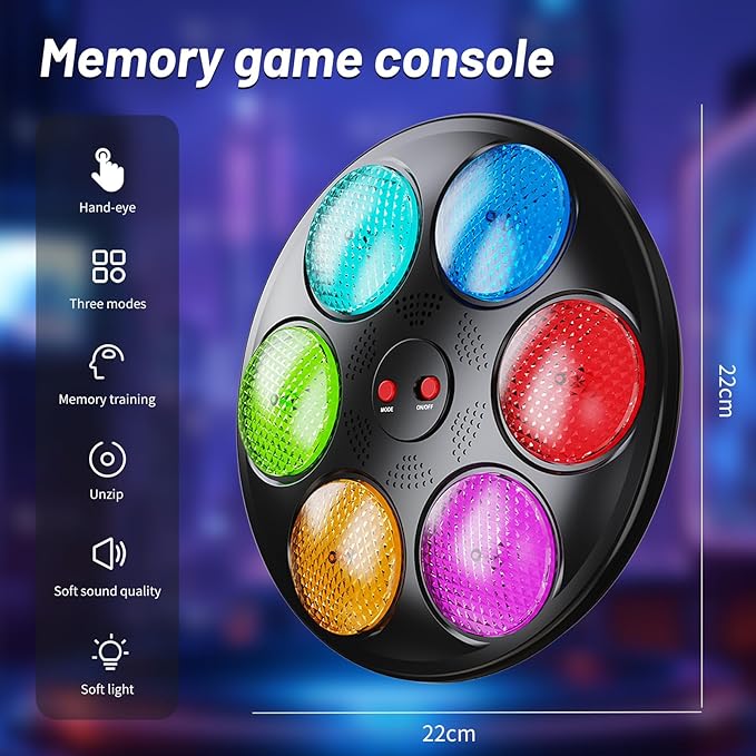 Handheld Light Up Electronic Memory Game for Kids Boys Girls Interactive Sound Car Travel Road Trip Toys Birthday Gifts for Ages 3-12 4-8 6-8 8-12 with Solo Multiplayer (Black) Kick Boosters