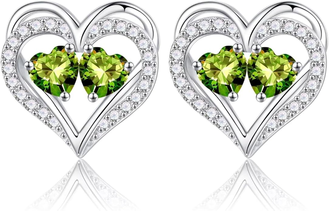 Iefil Christmas Gifts for Women Wife - 925 Sterling Silver Birthstone Earrings, Anniversary Birthday Gifts for Women Wife Girlfriend Mom IEFIL