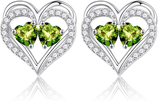 Iefil Christmas Gifts for Women Wife - 925 Sterling Silver Birthstone Earrings, Anniversary Birthday Gifts for Women Wife Girlfriend Mom IEFIL