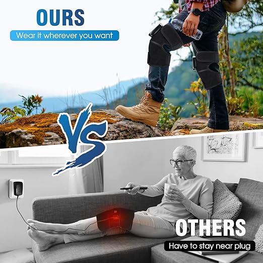 MOAJAZA Knee Massager with Heat and Vibration, Heating Pad for Knee Shoulder Elbow, Heated Knee Brace for Arthritis with Massage MOAJAZA