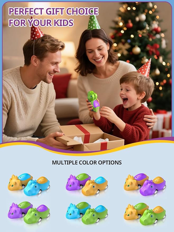 Dinosaur Walkie Talkies for Kids Rechargeable, Dino Toy Cars for Boys & Girls Ages 5-7, Crystal-Clear Audio, 48H Playtime, Fun Indoor & Backyard, 3 Year Old Boy Gift Birthday Xmas, 2 Pack Inspireyes