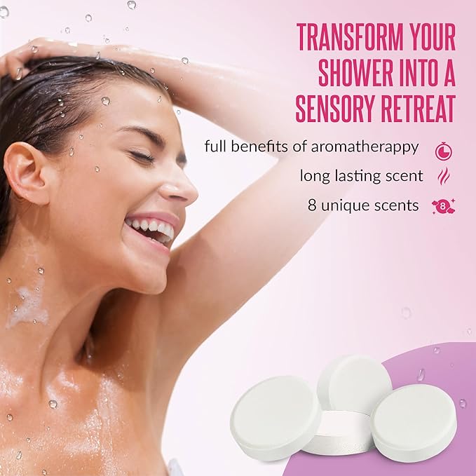 Shower Steamers Aromatherapy GOSSBY 8 Pack - Gifts for Women, Birthday Gifts for Her, Home Spa, Self Care, Relaxation, Natural Essential Oils - Elegant Bloom Style Gossby
