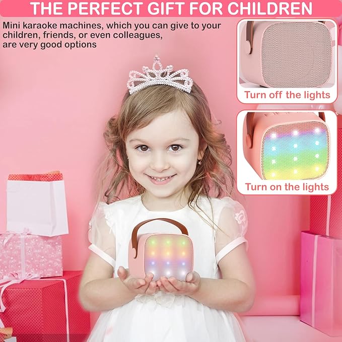 Mini Karaoke Machine for Kids & Adult, 4-12 Years Old Girls Christmas Birthday Gift for Boys, Karaoke Toys Gifts for Girls Ages 4, 5, 6, 7, 8, 9, 10, 12 +Year Old Birthday Party Darkant