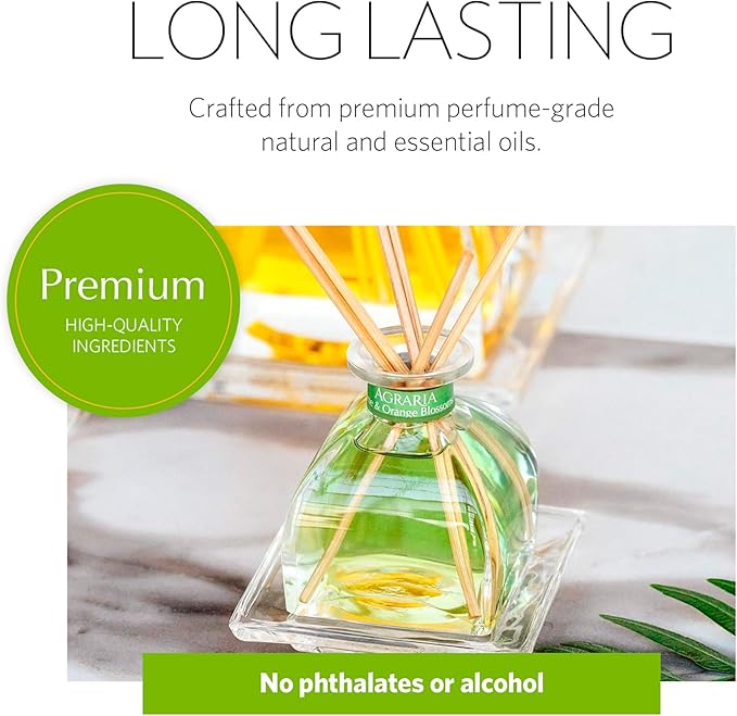 AGRARIA AirEssence Flower and Reed Diffuser Set, Handmade Sola Flower Botanical Home Fragrance Set, Scented Oil Reed Diffuser Gift for All Occasions AgrariaHome