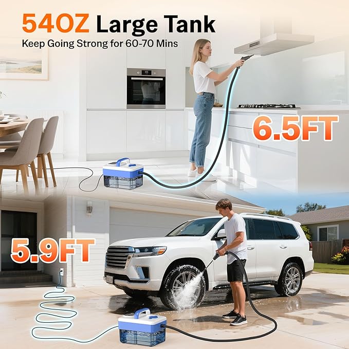 2500W Handheld Steam Cleaner with 16pcs Accessories & 1.6L Tank, Fast Heating & High Temperature Portable Steam Cleaner for Car, Kitchen, Home, Steamer for Cleaning Windows, Grout, Upholstery and More PmoYoKoWaterQualityExperts