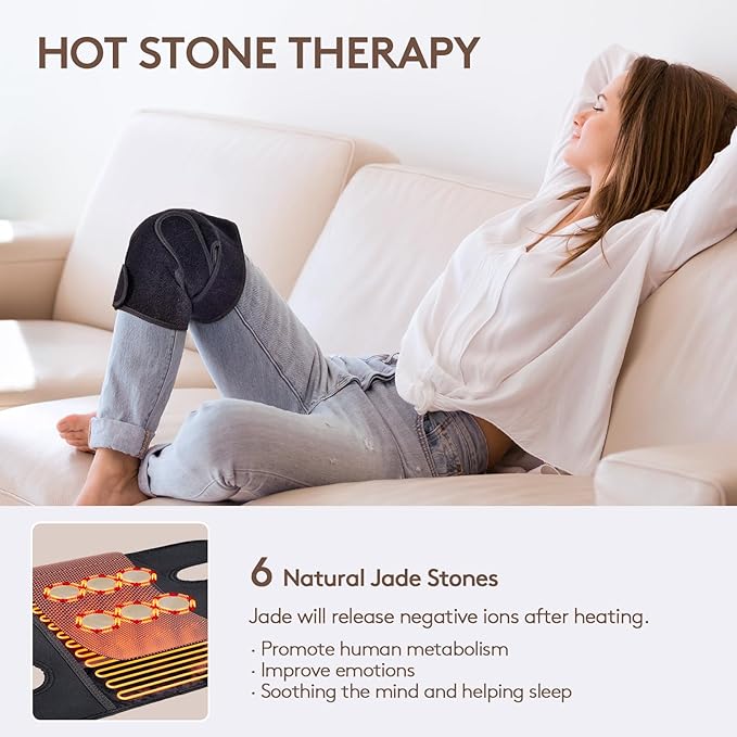 UTK Far Infrared Heating Pads for Knee Pain Relief, Heated Knee Brace Wrap with 6 Jade Stones & 3 Heat Settings & Auto Shut Off, Knee Heating Pad for Knee Pain & Stress Relief UTK