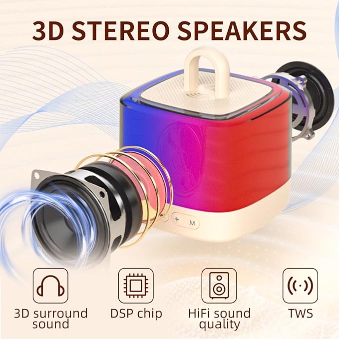 Mini Karaoke MachineKids & Adults with 2 Wireless Mics, for 4-12 +Years Old Girl Boy, Led Portable Bluetooth Speaker, Karaoke PA System for Family Gatherings DRSYXCSAboutUsIntroduction